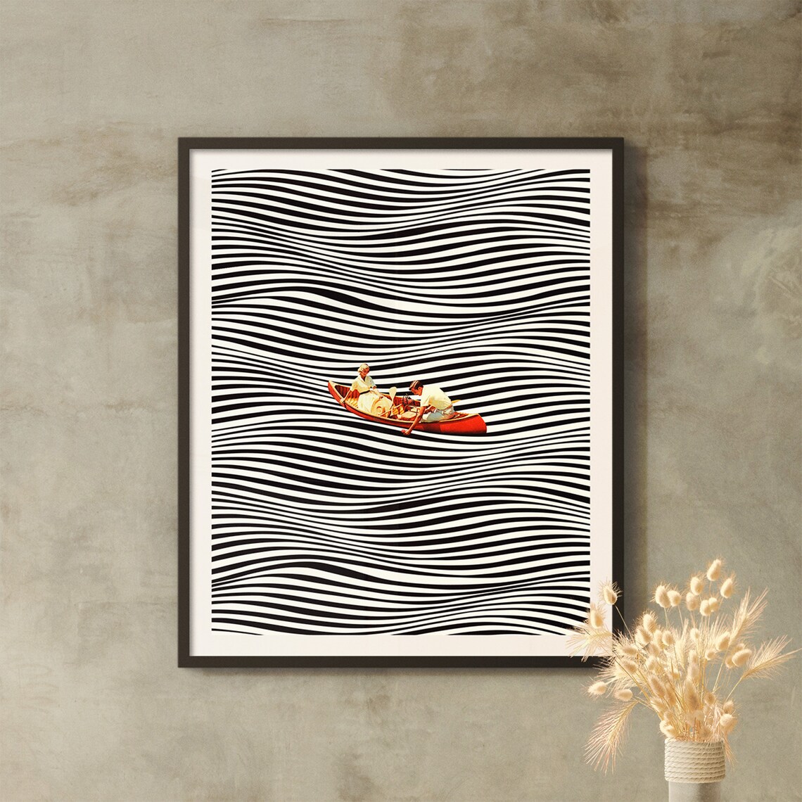 The Real Boat Ride 2 Opart Retro Art Print - Image 2