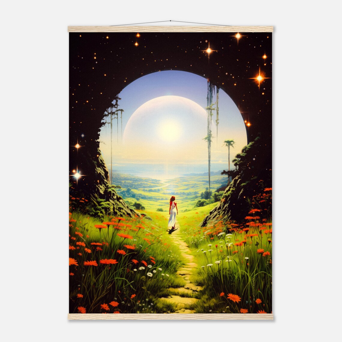 Paradise Retro Space Art, Vintage Cosmic Poster - Image 2