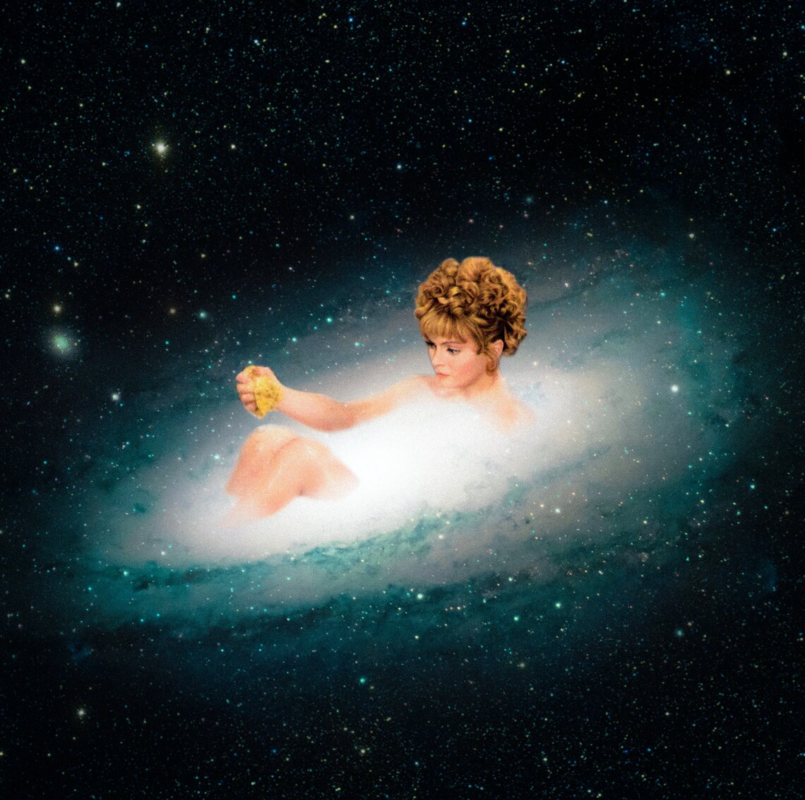 Star Bathing Vintage Collage Cosmic Art Print - Image 2
