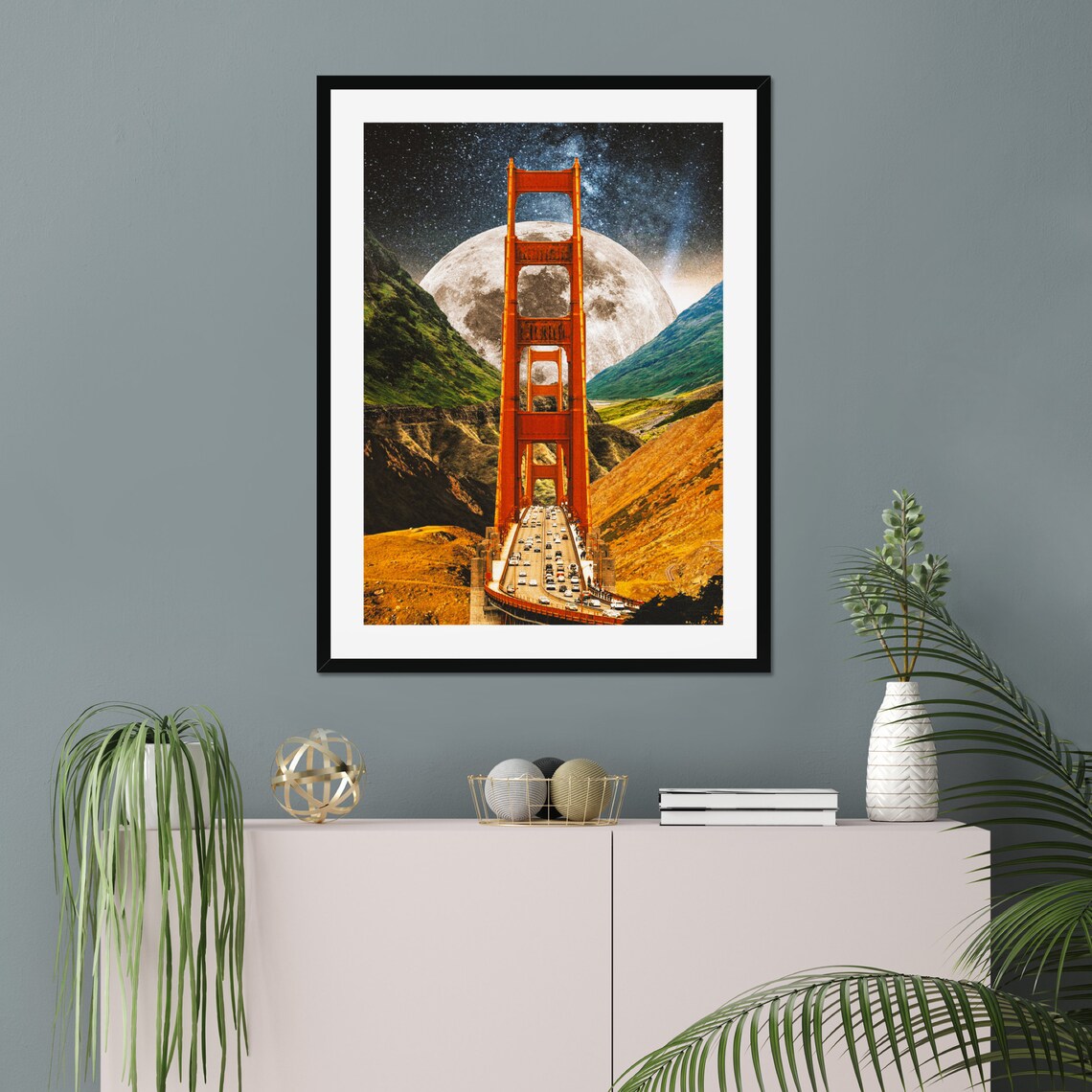Bridge To Fantasy Land Retrofuturistic Space Poster - Image 2
