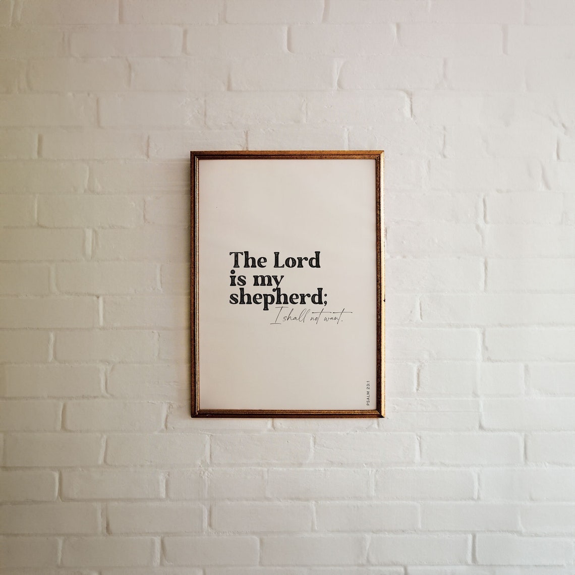 Psalm 23:1 The Lord Is My Shepherd Mixed Typography Bible Verse Poster - Image 6