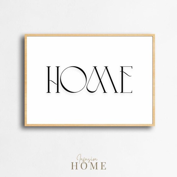 Home Minimalist Black Serif Typography Neutral Home Decor Wall Poster