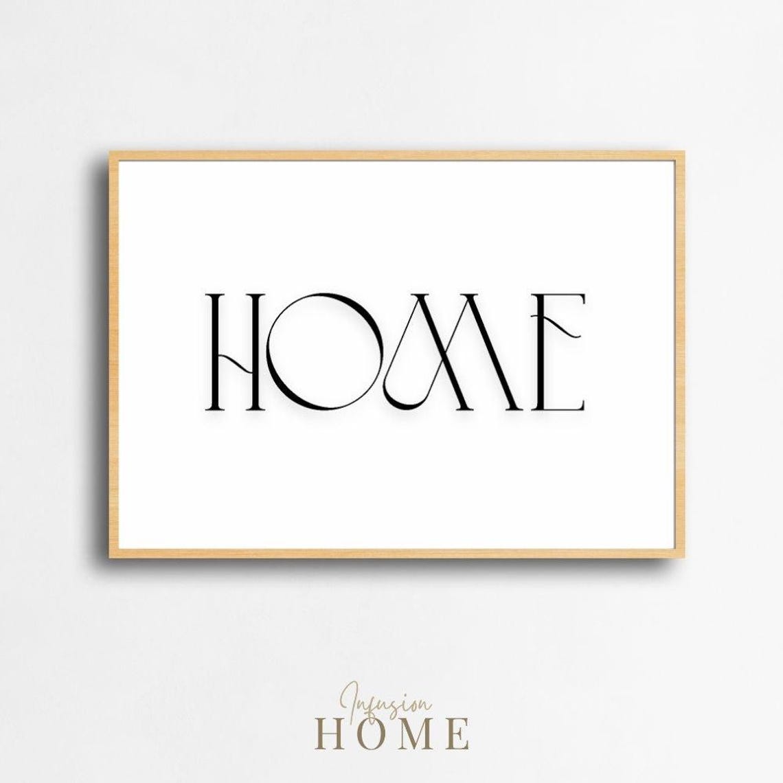 Home Minimalist Black Serif Typography Neutral Home Decor Wall Poster