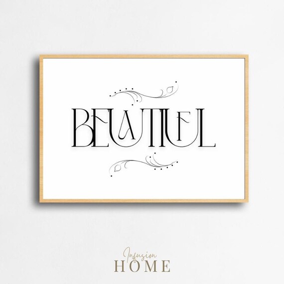 Inspirational Typography Print Minimalist Black And White Wall Art