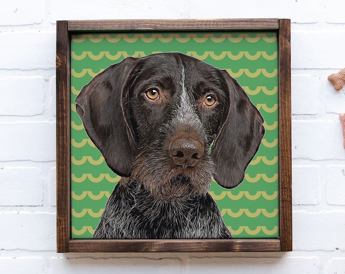 Custom Pet Portrait, Oil Effect With Background Pattern