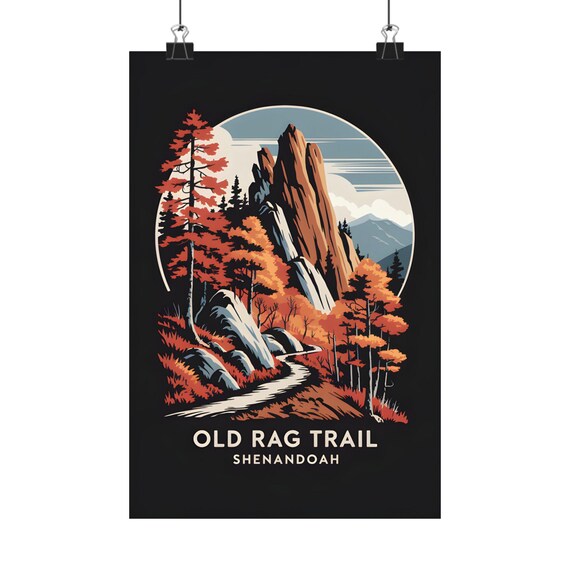 Old Rag Trail Shenandoah Fall Forest Rocky Summit Hiking Poster