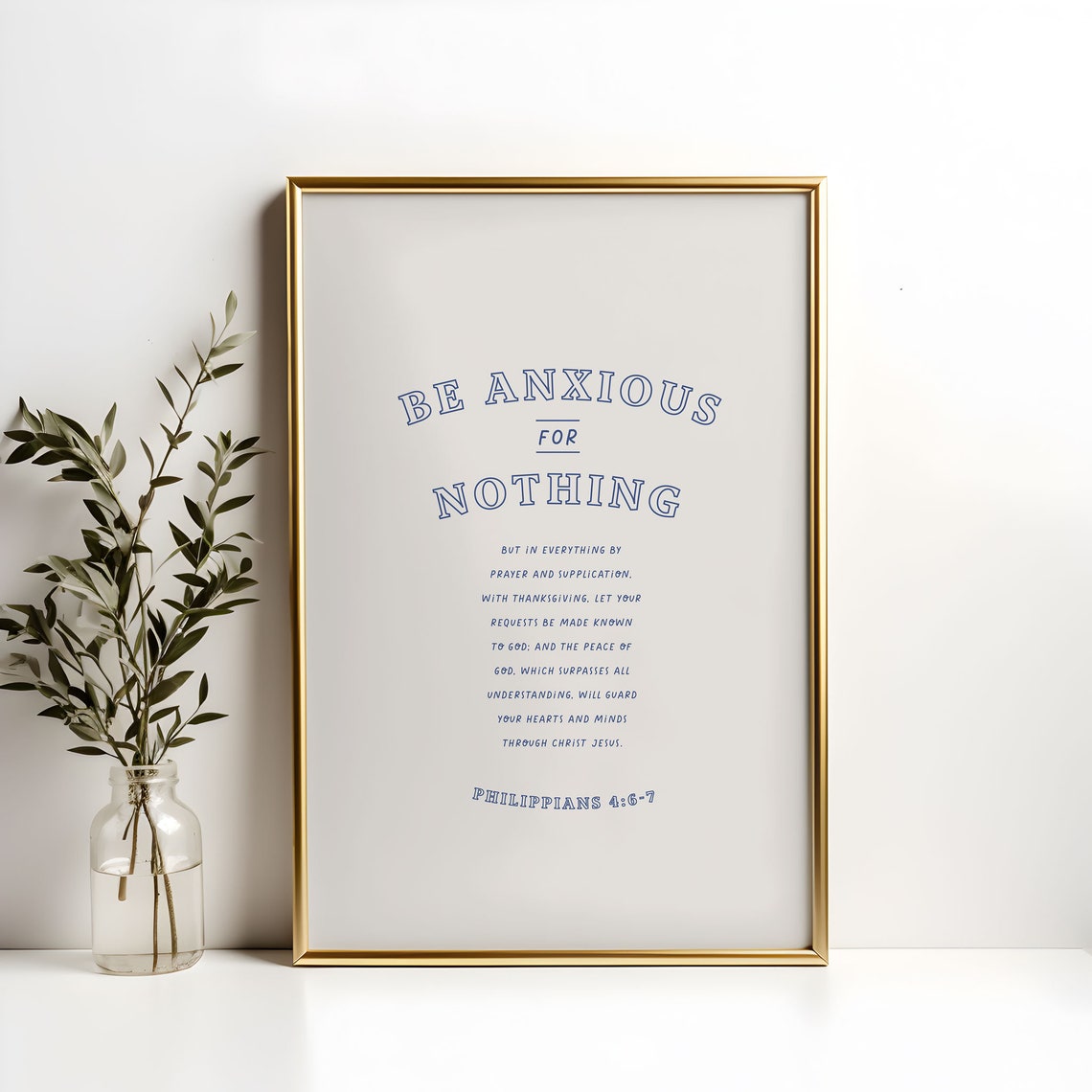Be Anxious For Nothing Bible Verse Wall Art Philippians 4 6 Instant Retro Scripture Poster Do Not Be Anxious Poster For Home Blue - Image 6