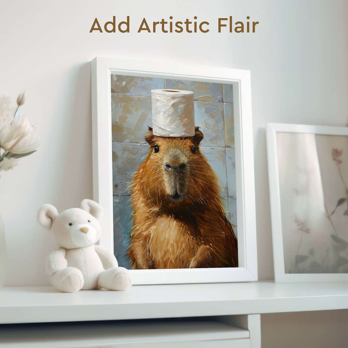 Capybara Bathroom Humor Art Print, Bath Decor - Image 2