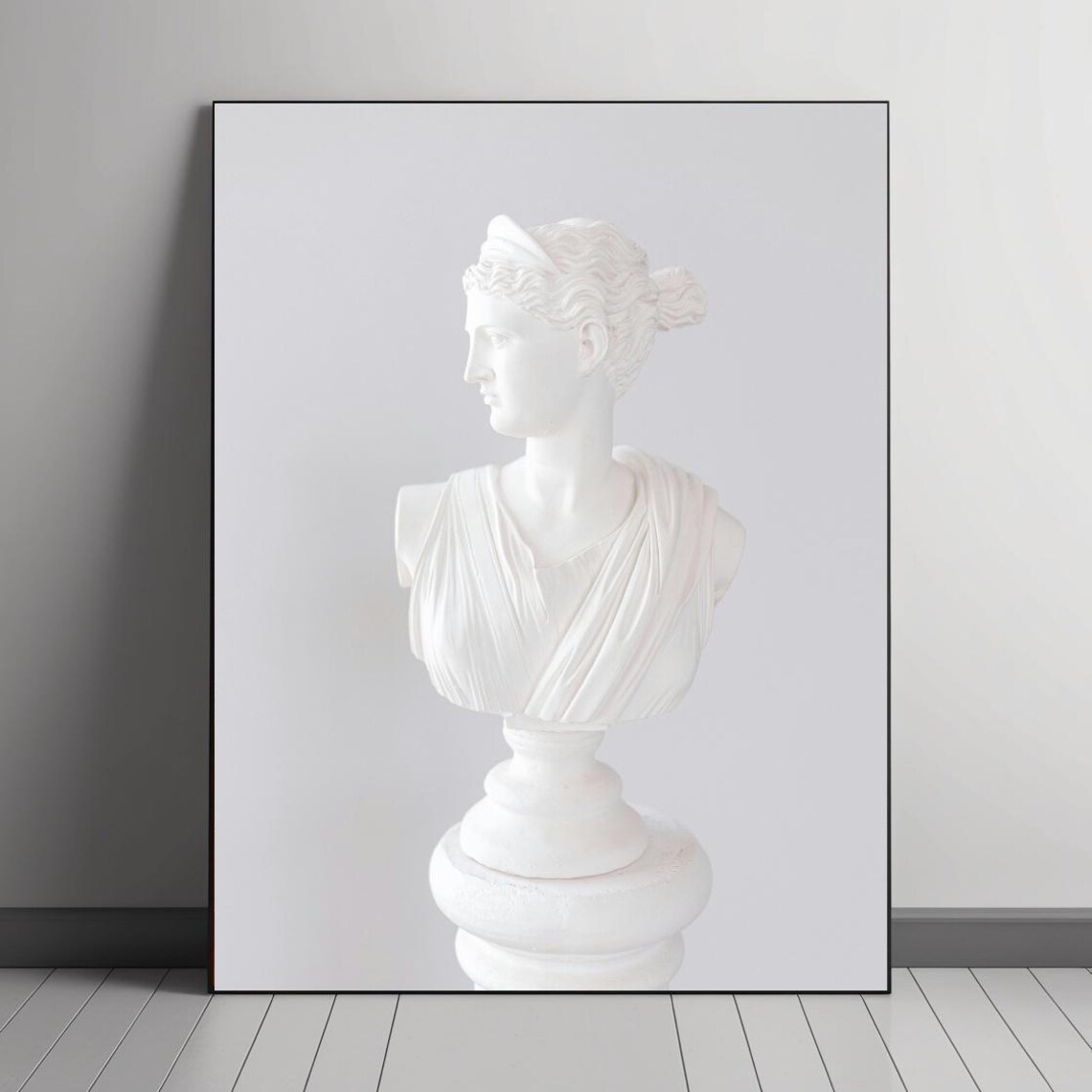 Greek Goddess Bust Sculpture, Minimalist Art Print