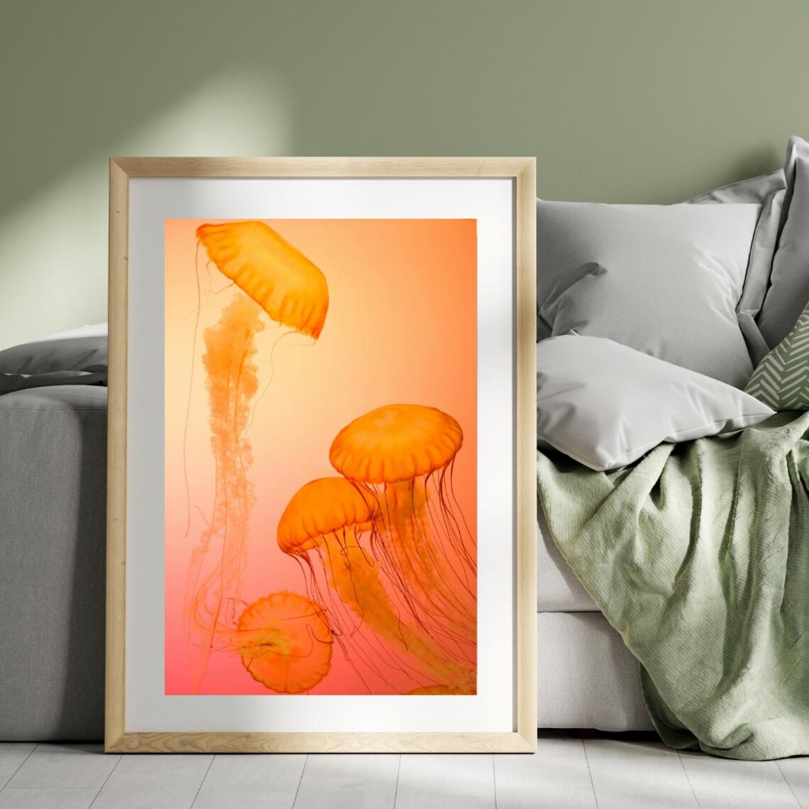Golden Jellyfish Art Print, Coastal Decor - Image 5