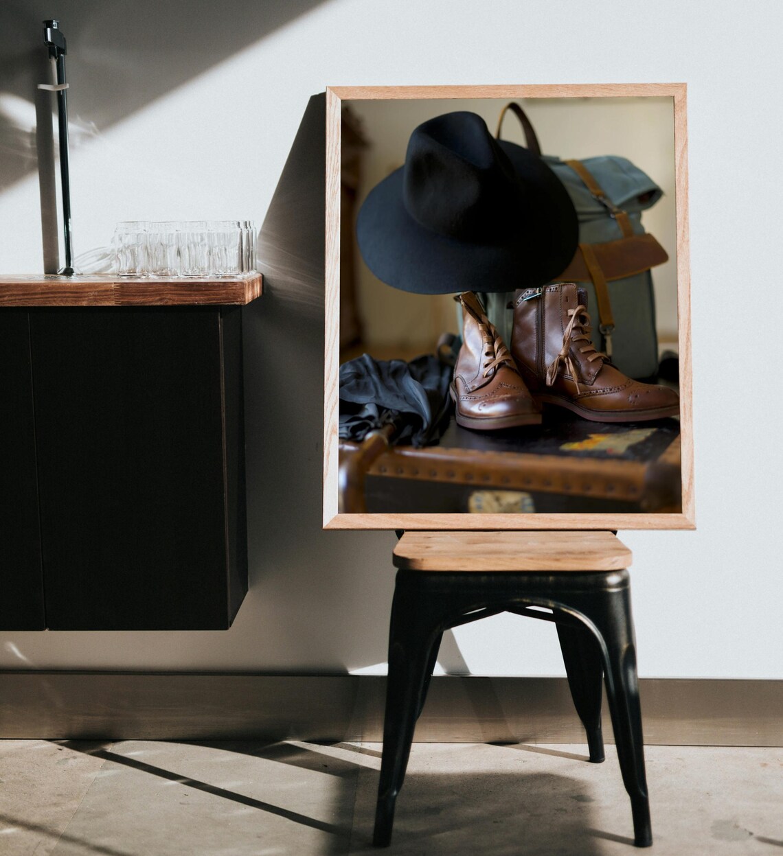 Vintage Travel Inspired Leather Boots Wall Art - Image 6