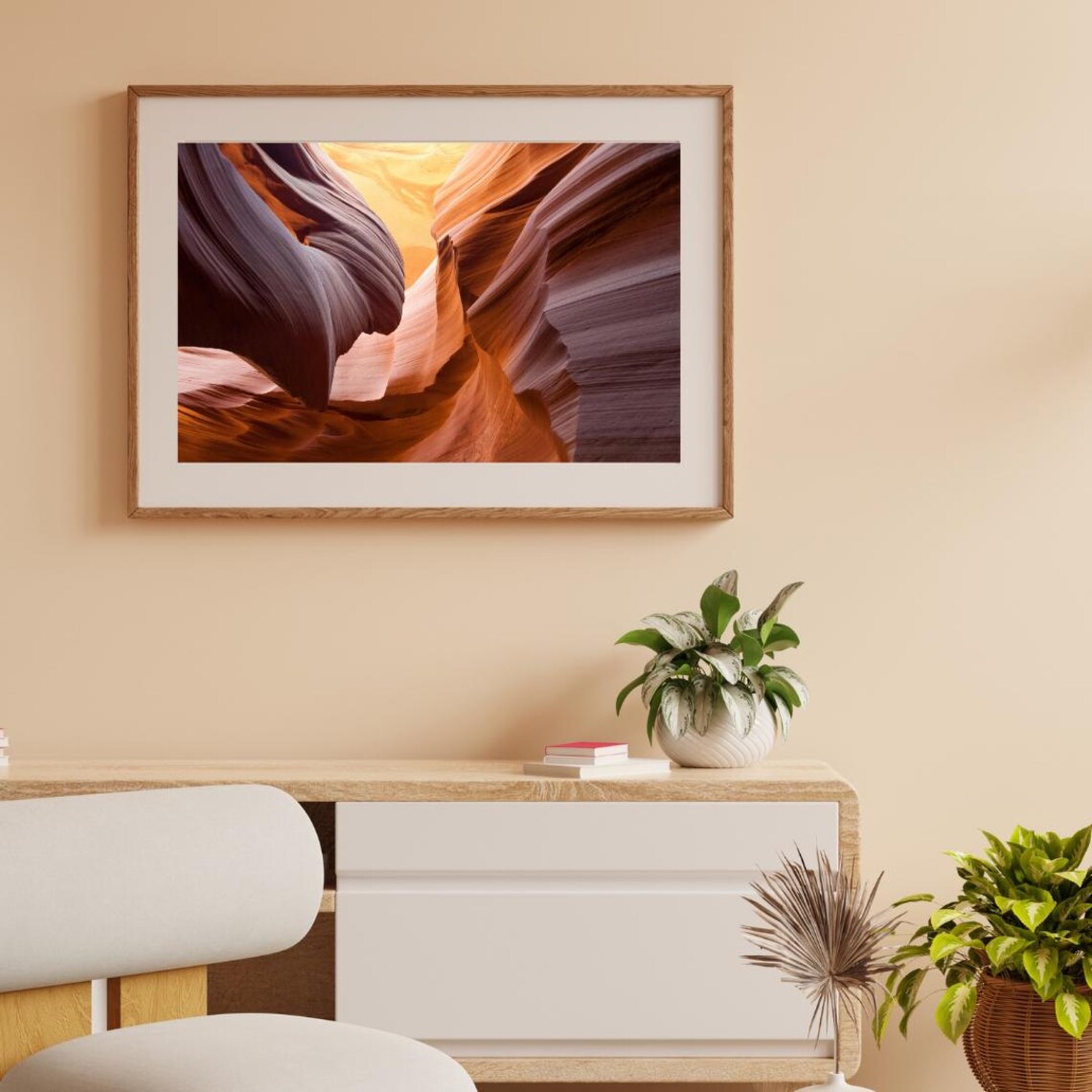 Sunlit Canyon Desert Landscape Photography Print - Image 3