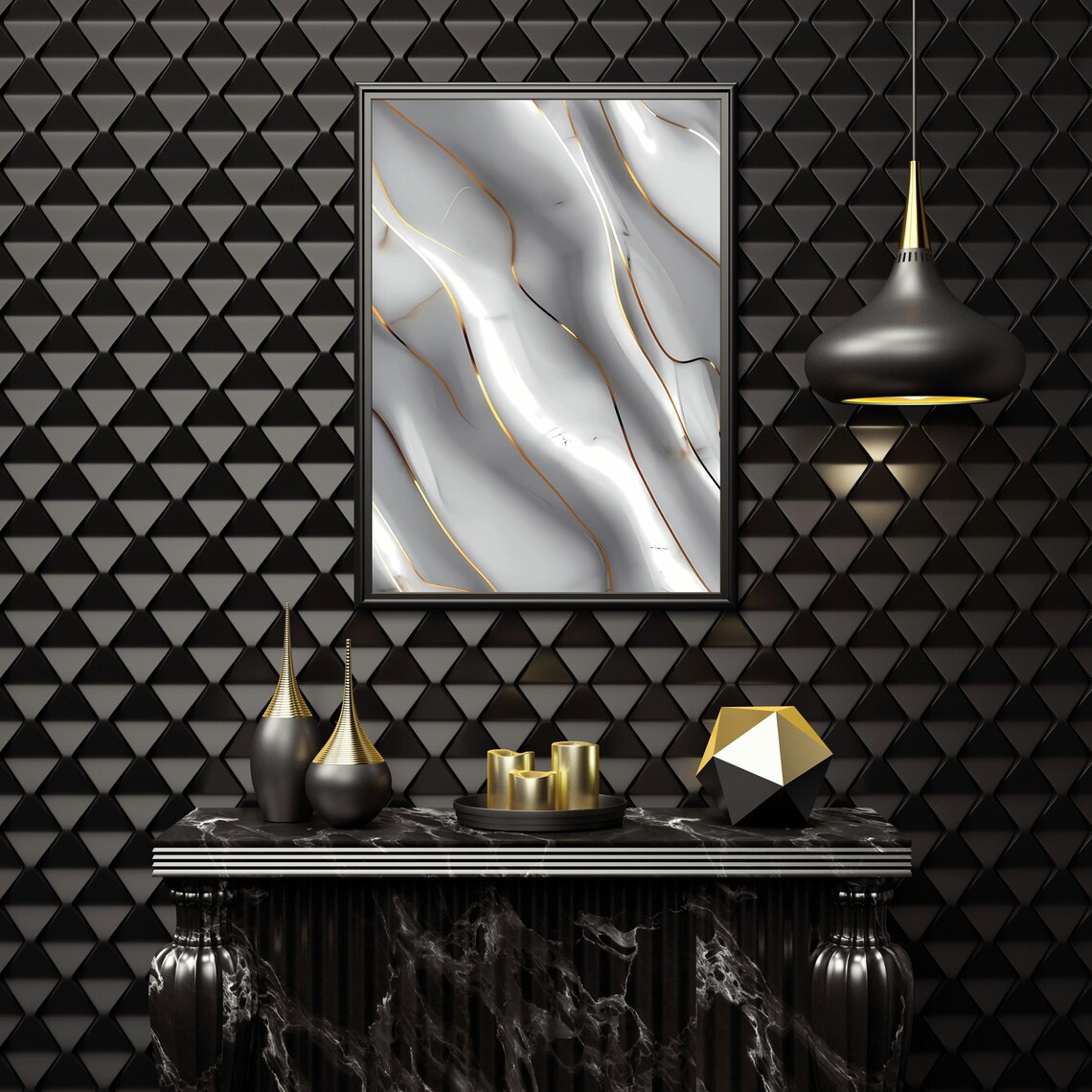 Abstract Marble, Luxury Modern Decor Art Print - Image 2