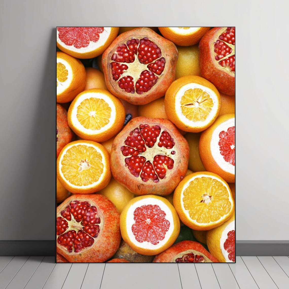 Citrus Pomegranate Art Print, Kitchen Dining Room