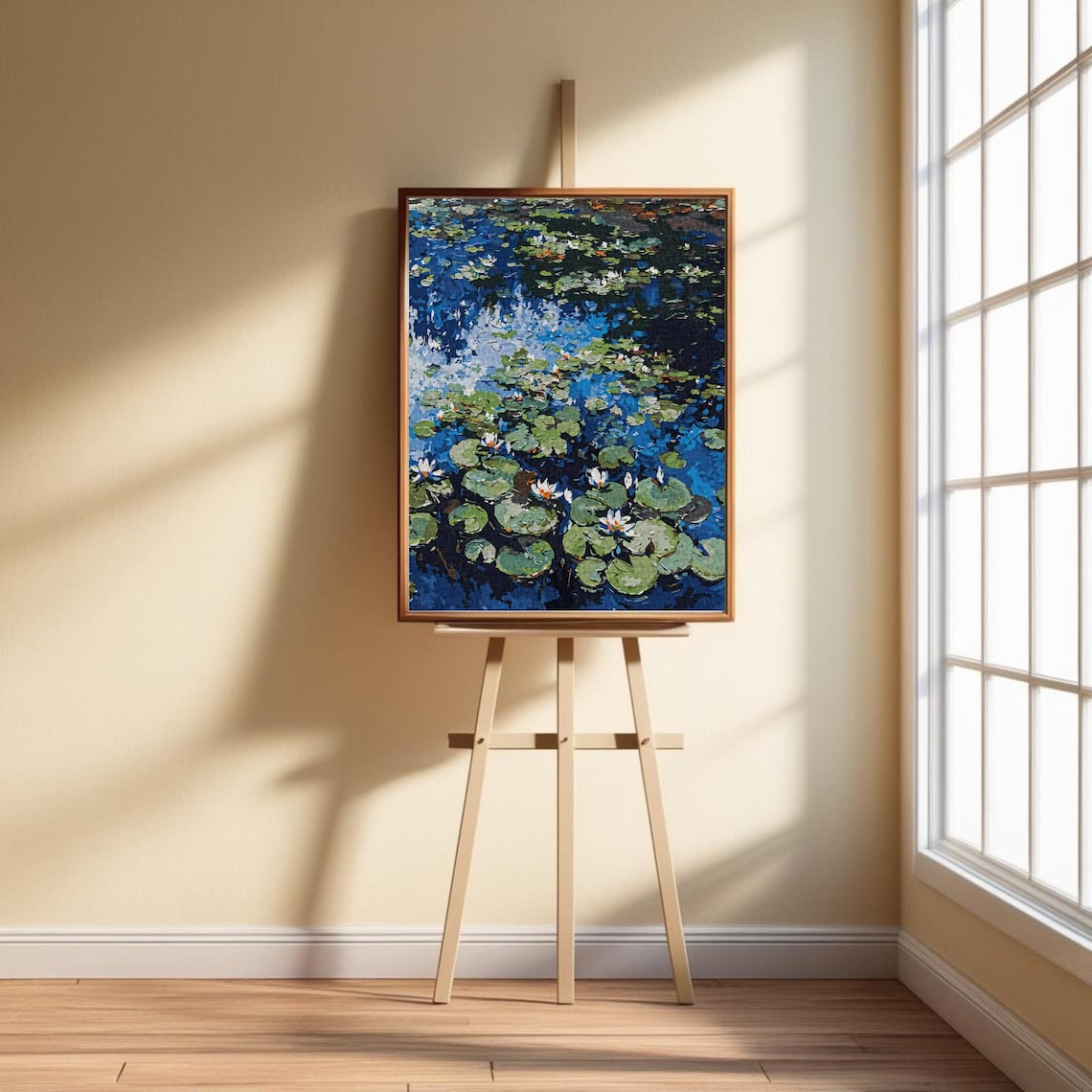 Water Lilies, Monet Style Impressionist Art Print - Image 5