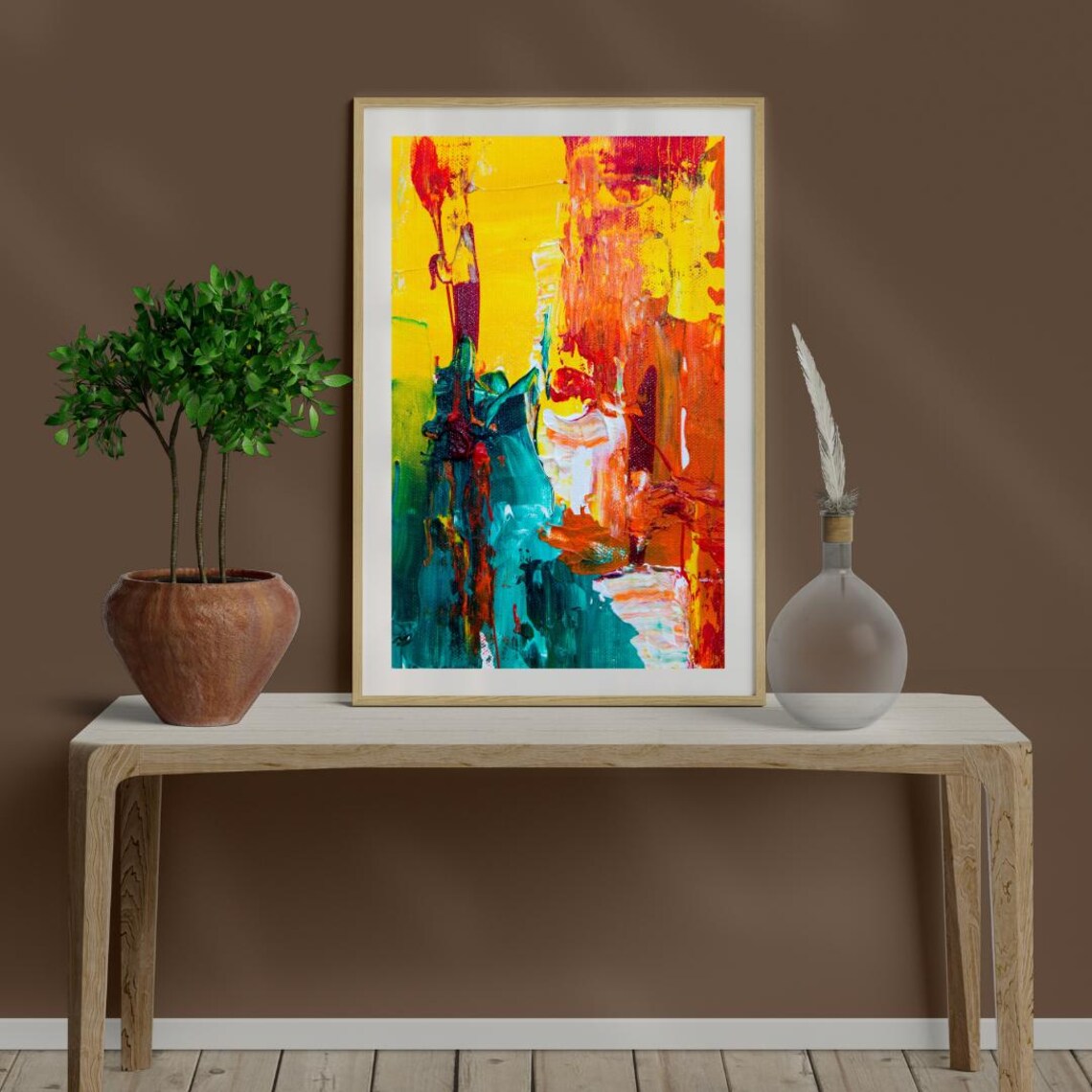 Abstract Acrylic Art, Striking Brushstroke Design - Image 6