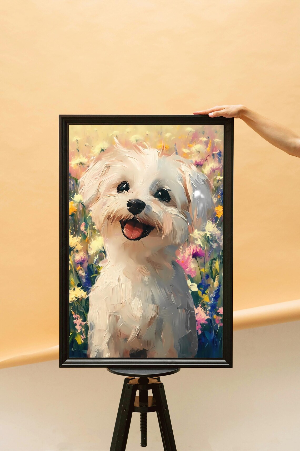 White Puppy Painting, Cute Dog Nursery Decor - Image 6