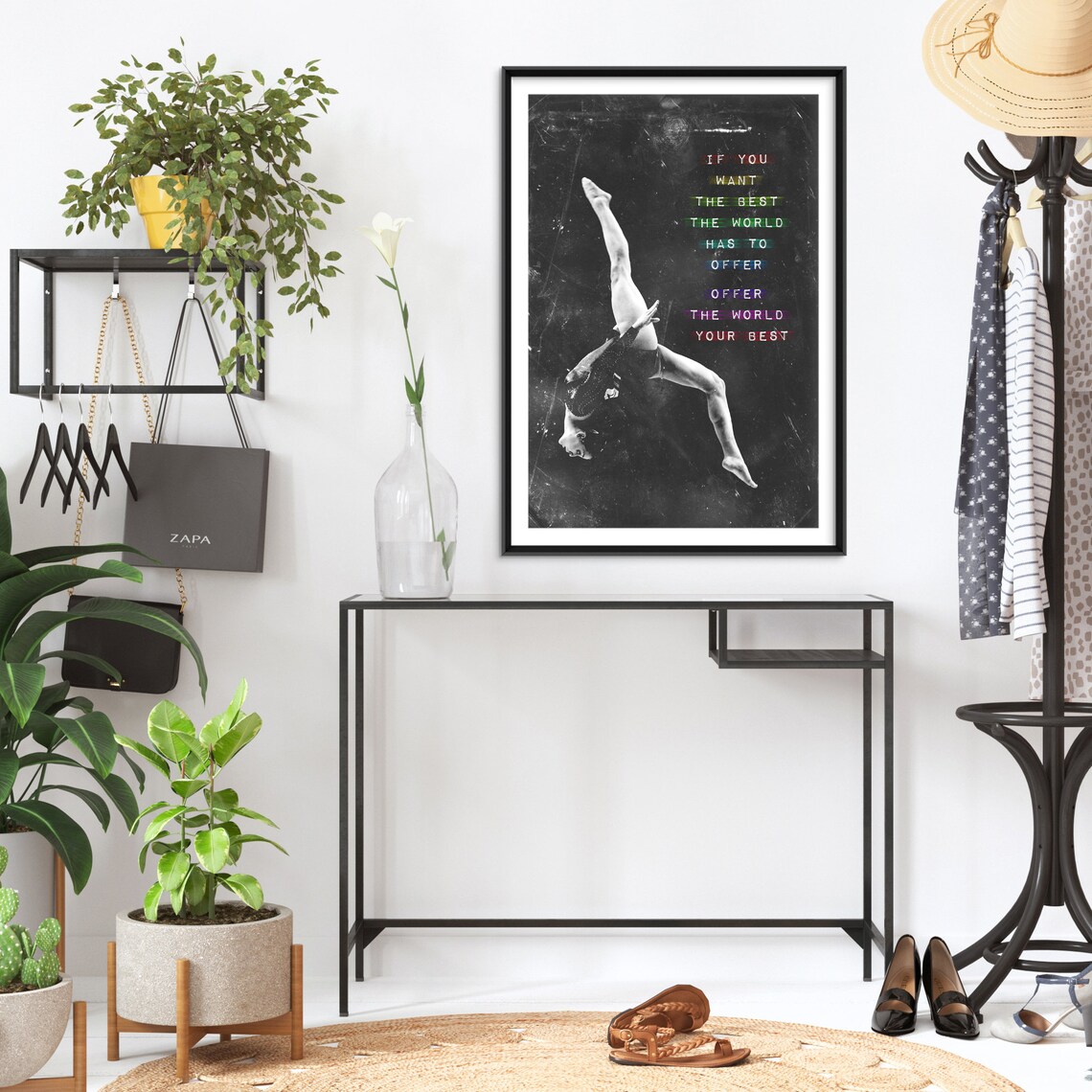 Gymnastics Motivational Quote Art Print, Balance Beam - Image 2
