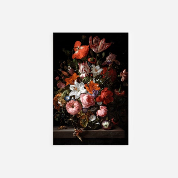 Rachel Ruysch Flowers In Glass Vase, Art Print