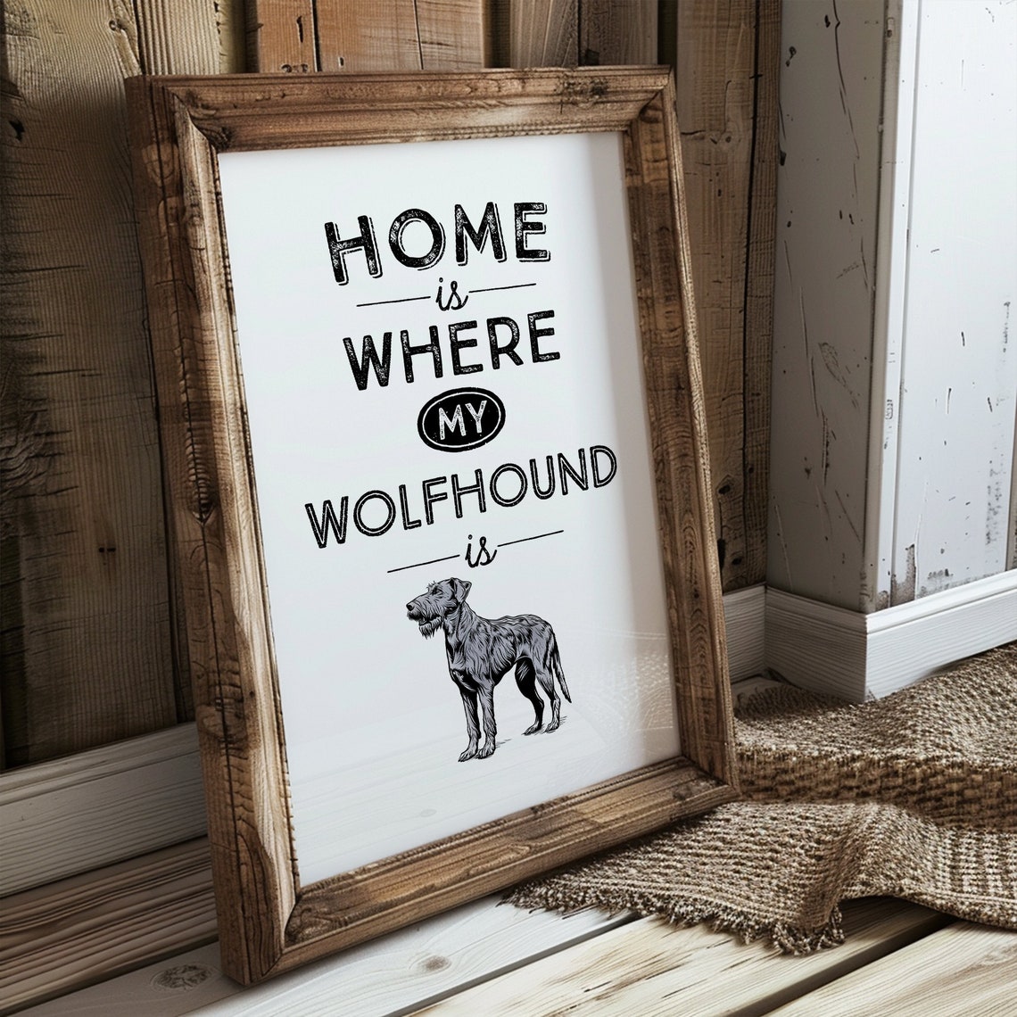 Home Is Where My Wolfhound Is Irish Wolfhound Dog Quote Poster - Image 2