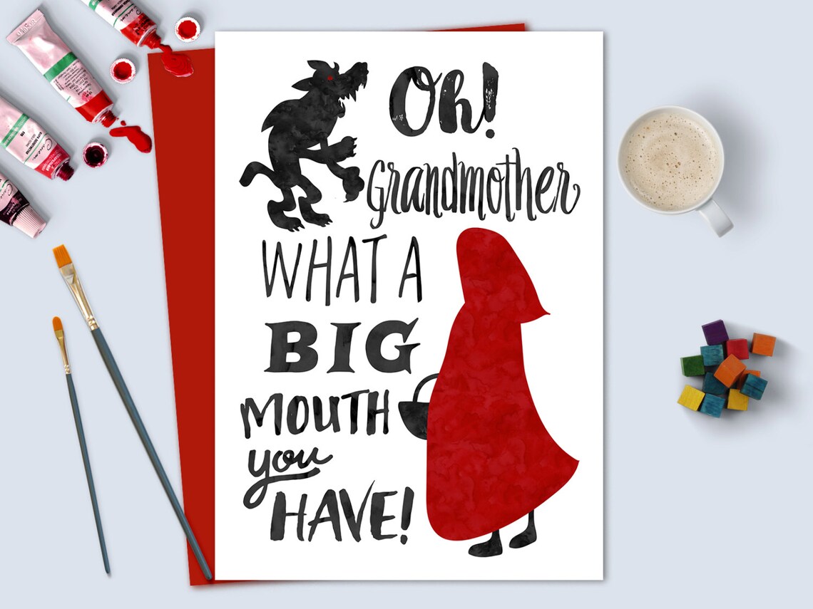 Red Riding Hood Book Quote Poster, Fairytale Art Print - Image 2