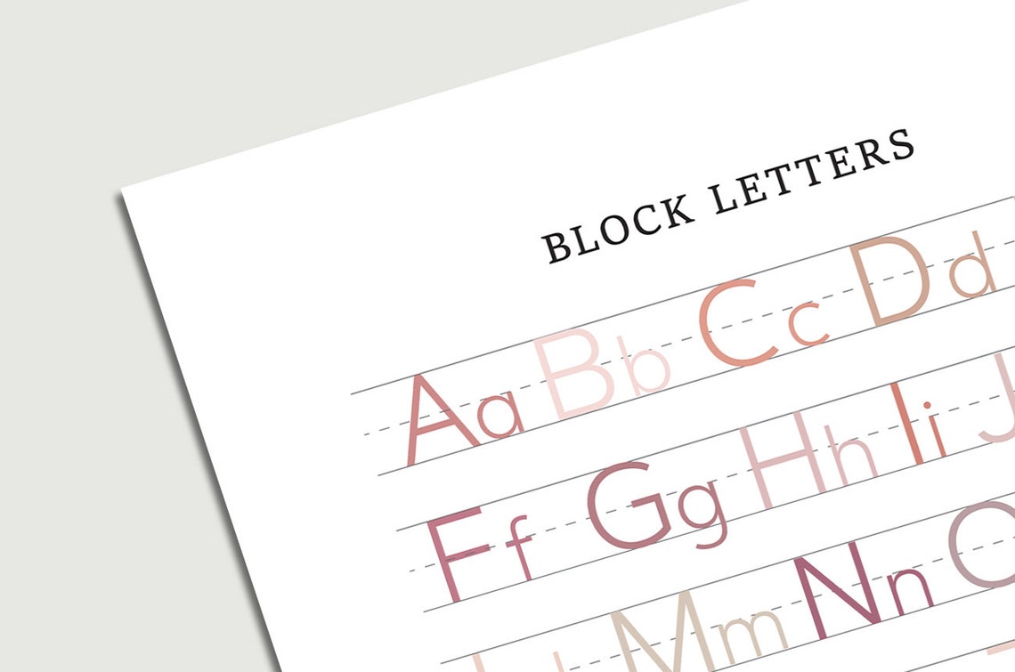 Print Cursive Alphabet Uppercase And Lowercase Letters Block And Cursive Writing Set Writing Charts Print And Cursive Set Neutral - Image 2