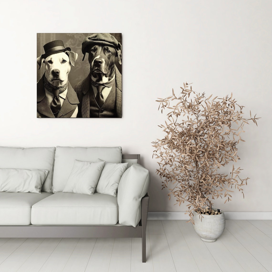 Vintage Black White Dogs Gangster Dogs Poster Vintage Dogs Dogs In Suits Dogs Lovers Poster Wall Art Wall Hanging - Image 2