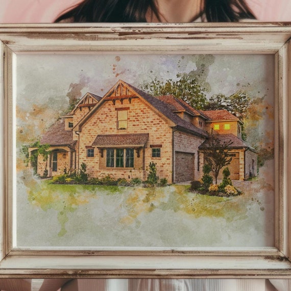 Moving Away Gift Personalized Housewarming Gift Watercolor House Portrait Painting From Photo Realtor Closing Gift Meaningful Gift