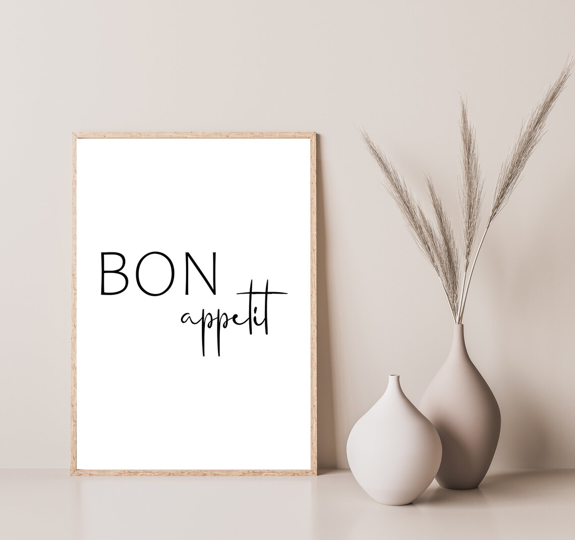 Bon Appetit Poster, Kitchen Dining Room Art Print