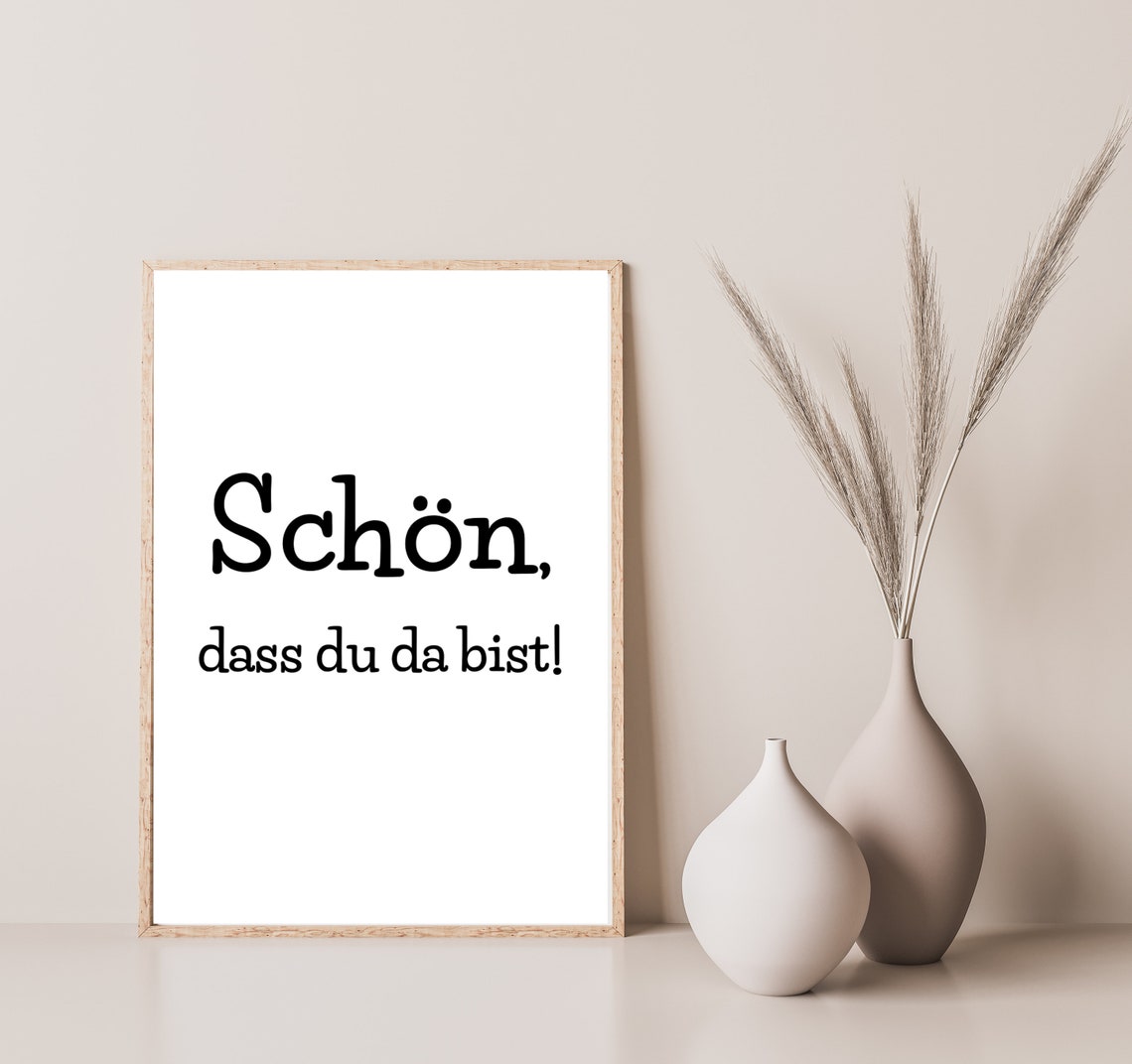 Schön Dass Du Da Bist German Welcome Typographic Entrance Wall Art