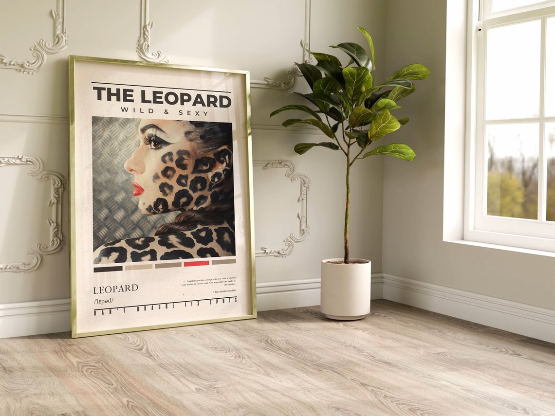 Leopard Wall Art Leopard Pattern Make Up Poster Preppy Typography Above Bed Bedroom Wall Decor Aesthetic Photography Definition Print - Image 2
