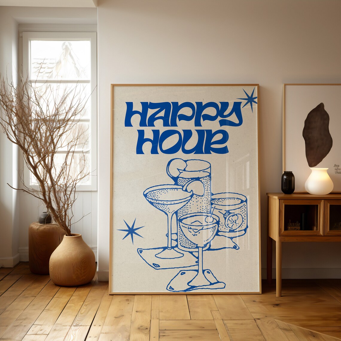 Happy Hour Cocktail Illustration, Retro Bar Art Print - Image 2