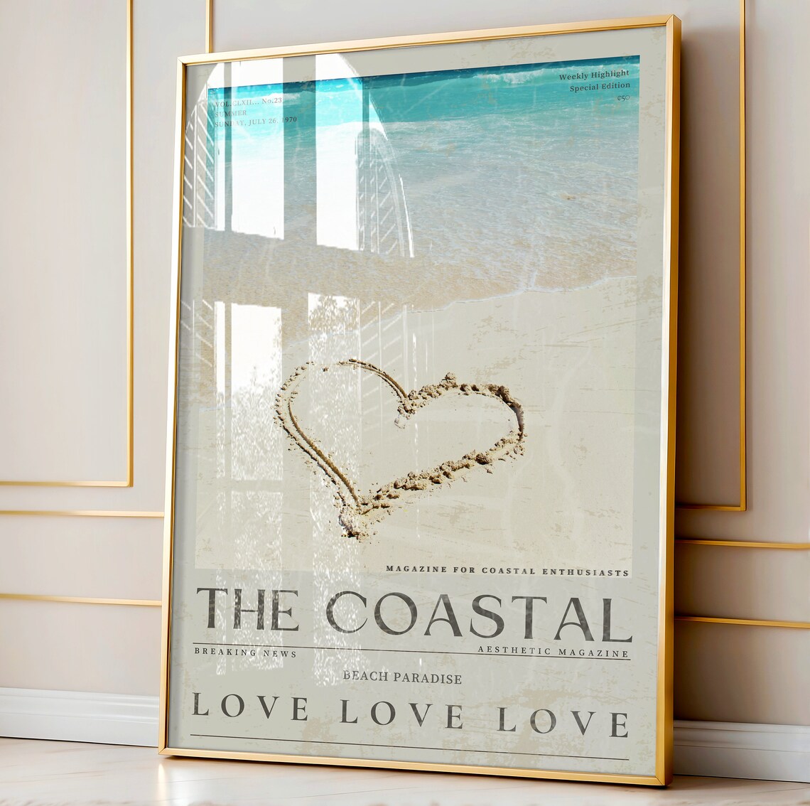 Coastal Life Vintage Beach Poster, Chic Magazine Cover - Image 2