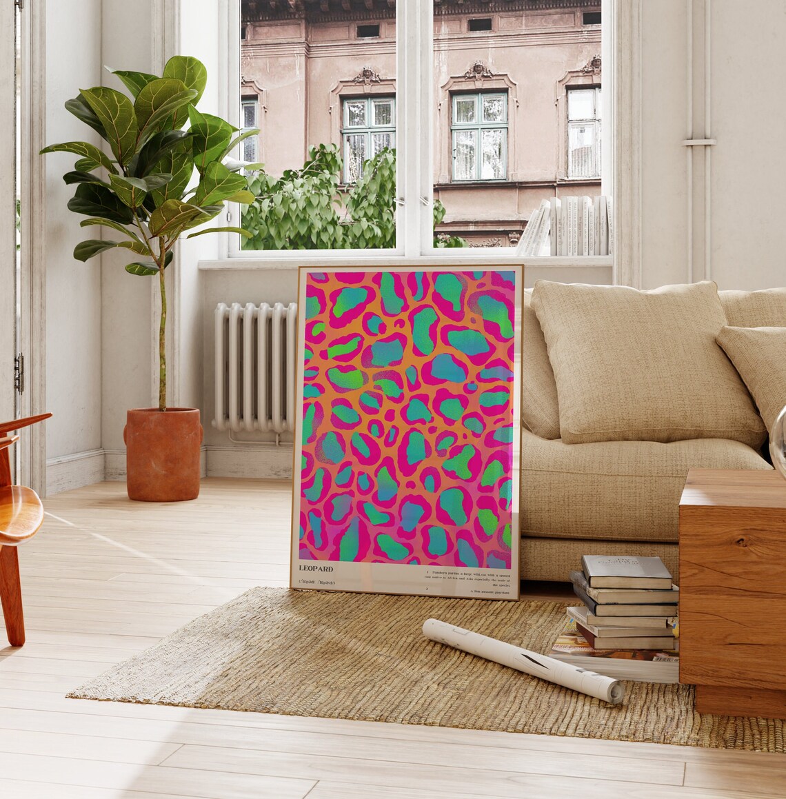 Leopard Pattern Photography Poster, Pink Bedroom Decor - Image 2
