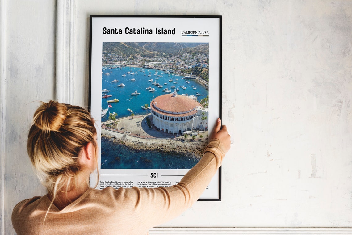 Santa Catalina Island Print Santa Catalina Island Poster Santa Catalina Island Wall Art Oil Painting Poster Colorful City Print Artwork - Image 4