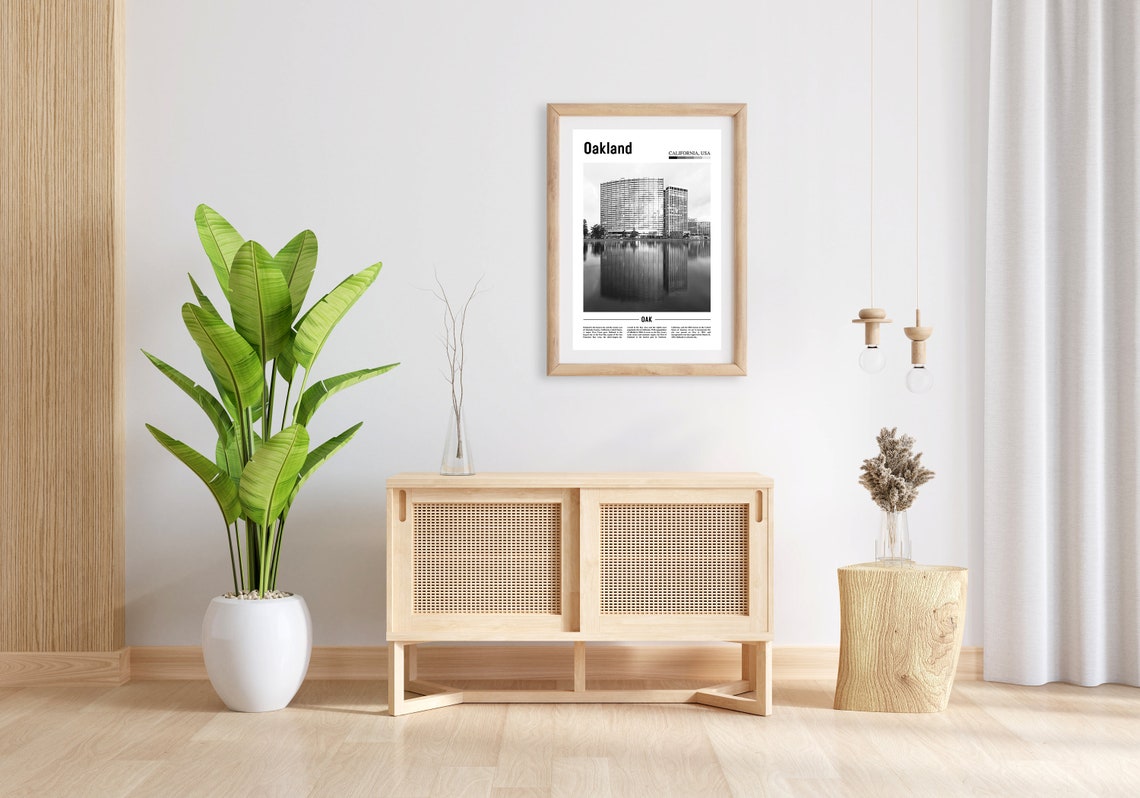 Oakland Print Black And White Oakland Poster Oakland Wall Art Travel Poster City Artwork Travel Artwork Travel Wall Art City Art Print - Image 5