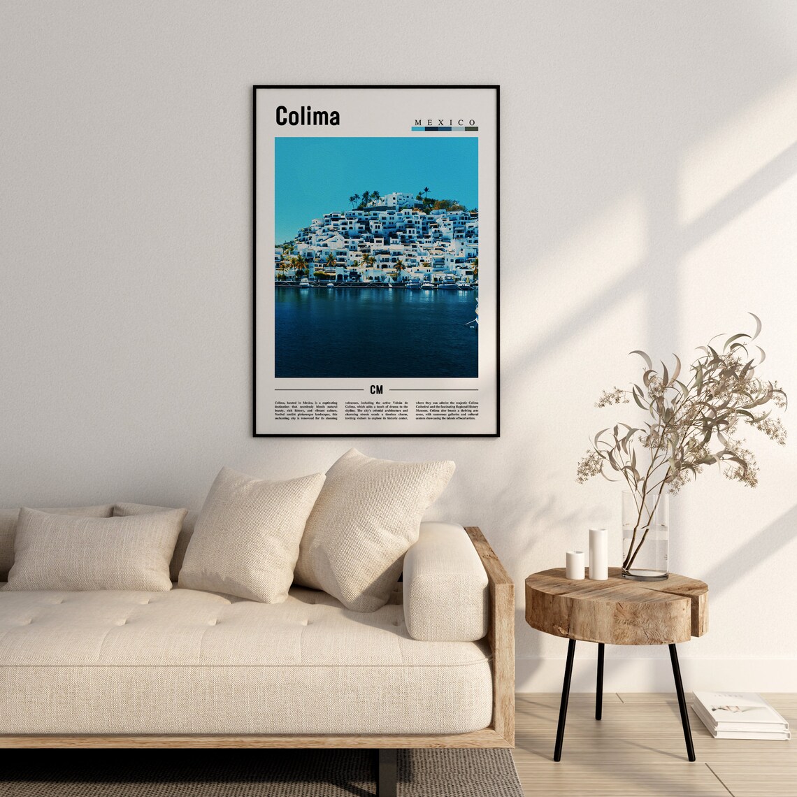 Colima Minimal Travel Poster, Oil Painting Style - Image 3