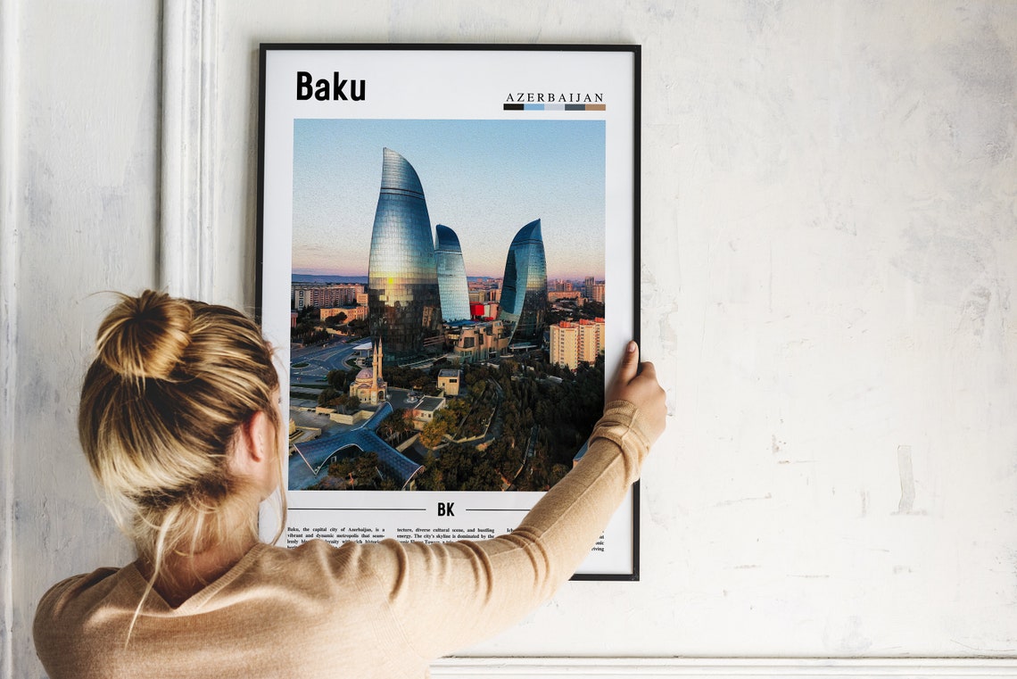 Baku Poster Baku Print Baku Wall Art Asia Print Asia Poster Asia Photo Minimal Travel Poster - Image 5