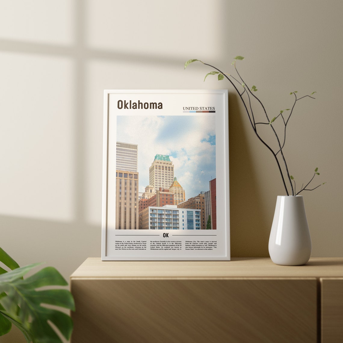 Oklahoma Poster, Colorful City Artwork - Image 3