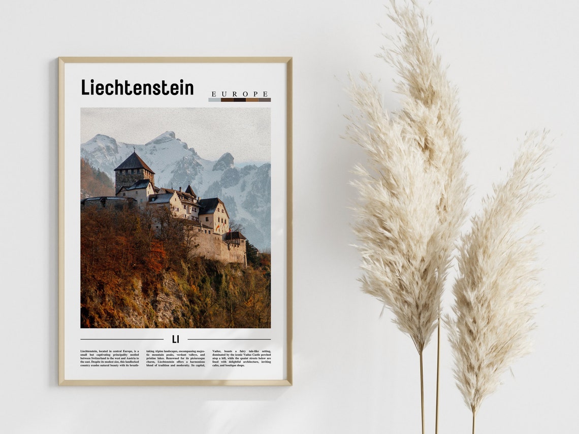 Liechtenstein Poster Liechtenstein Print Liechtenstein Wall Art Europe Photo Europe Poster Europe Print Travel Poster - Image 4
