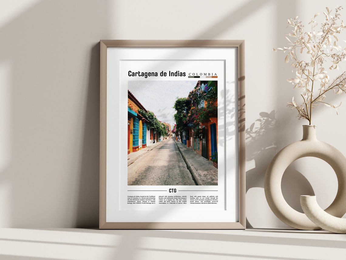Cartagena De Indias Poster Cartagena De Indias Print Cartagena De Indias Wall Art Minimal Travel Print Oil Painting Poster - Image 3