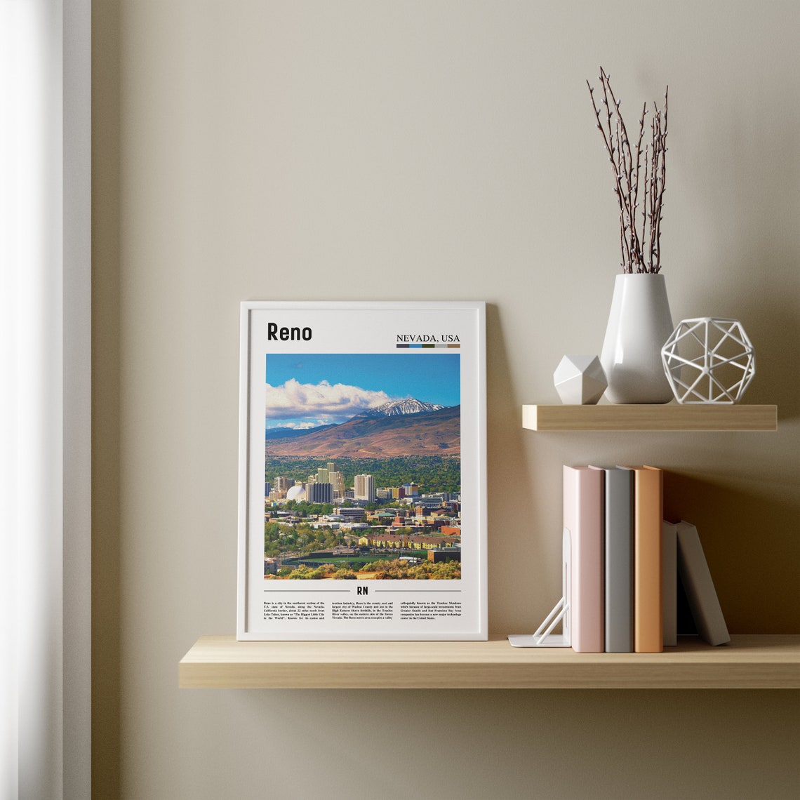 Reno Print Reno Poster Reno Wall Art Oil Painting Poster Colorful City Print City Artwork Travel Artwork Travel Wall Art City Print - Image 3