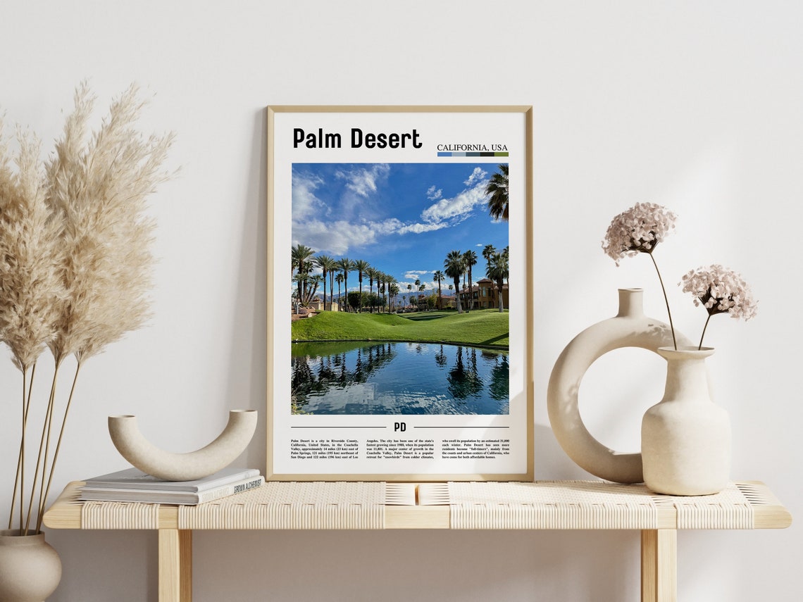 Palm Desert Print Palm Desert Poster Palm Desert Wall Art Minimal Travel Print Minimal City Poster Travel Destination Oil Painting Poster - Image 5