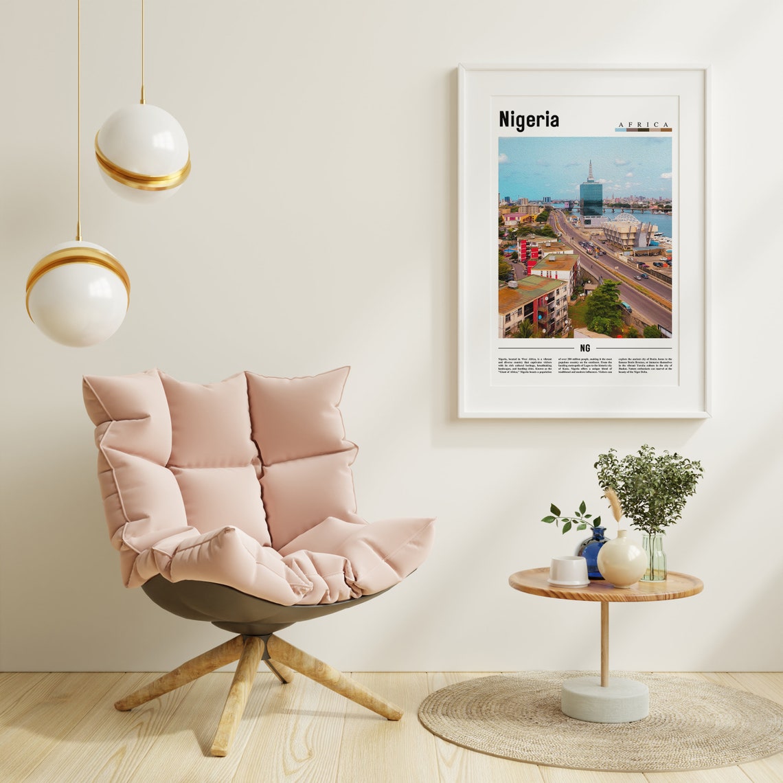 Nigeria Poster Nigeria Print Nigeria Wall Art Minimal Travel Print Travel Destination Oil Painting Poster - Image 6