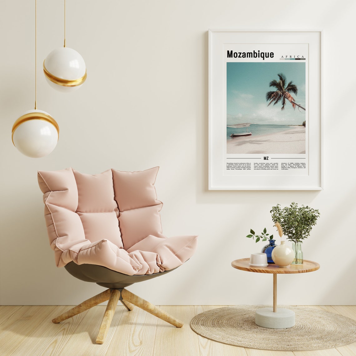 Mozambique Poster Mozambique Print Mozambique Wall Art Minimal Travel Print Travel Destination Oil Painting Poster - Image 6