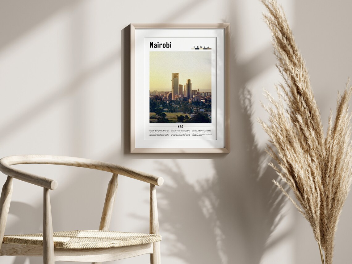 Nairobi Minimal Travel Poster, Oil Painting Style - Image 2
