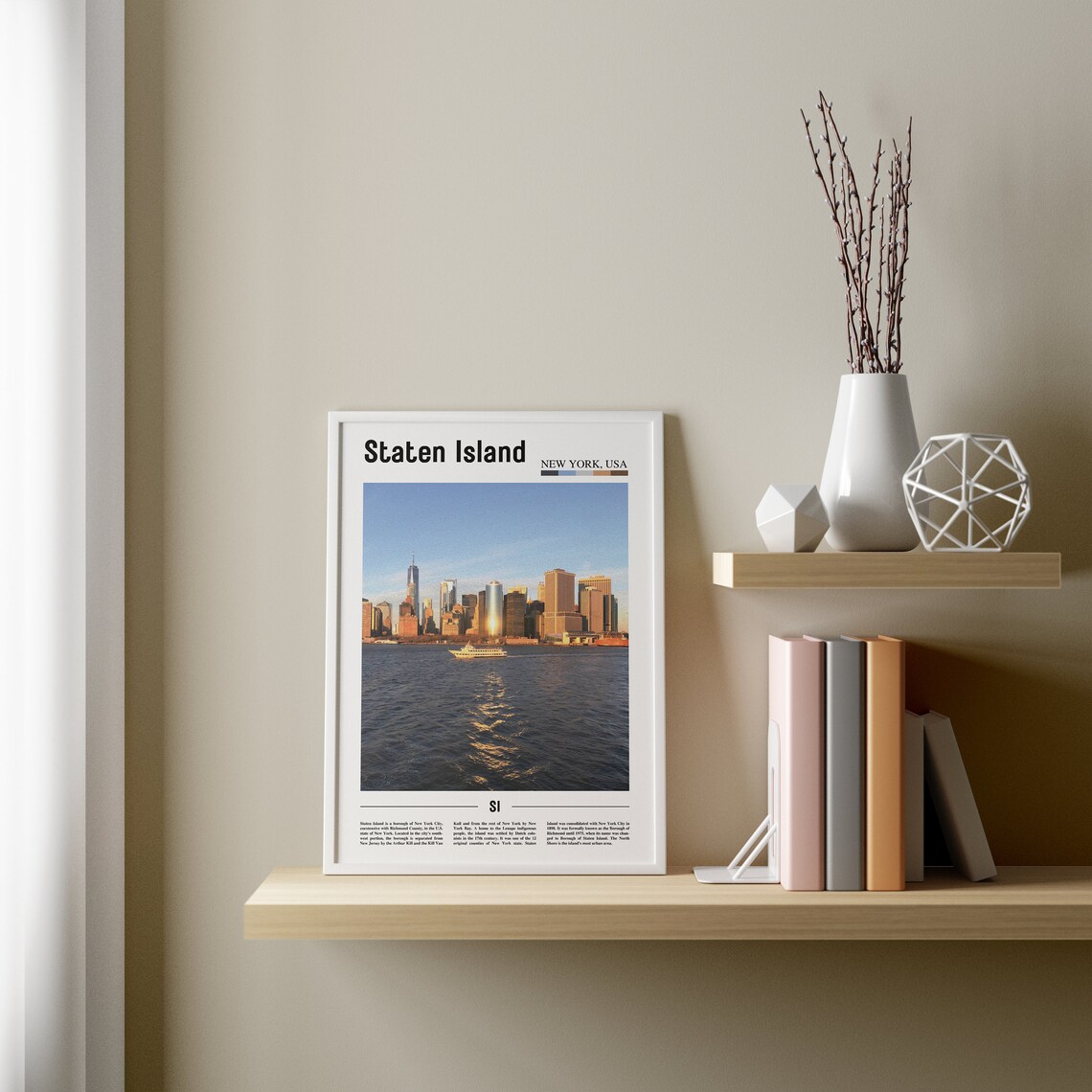Staten Island Oil Painting Poster, Travel Artwork - Image 3