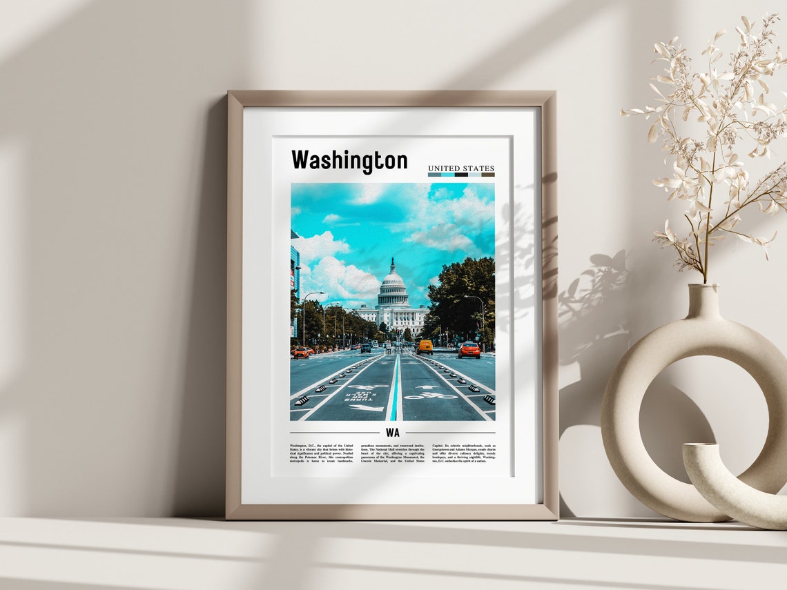 Washington Poster Washington Print Washington Wall Art United States Photo United States Poster United States Print - Image 3