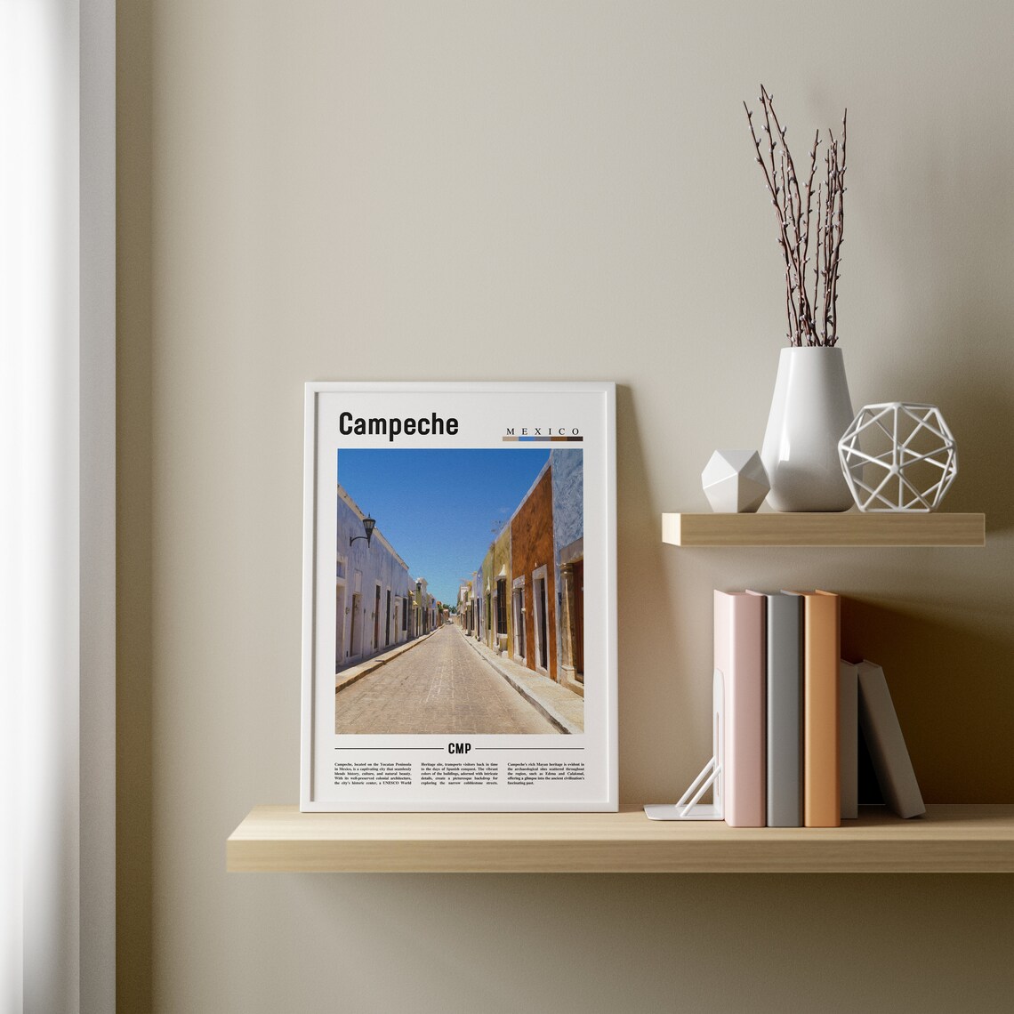 Campeche Minimal Travel Poster, Oil Painting - Image 4