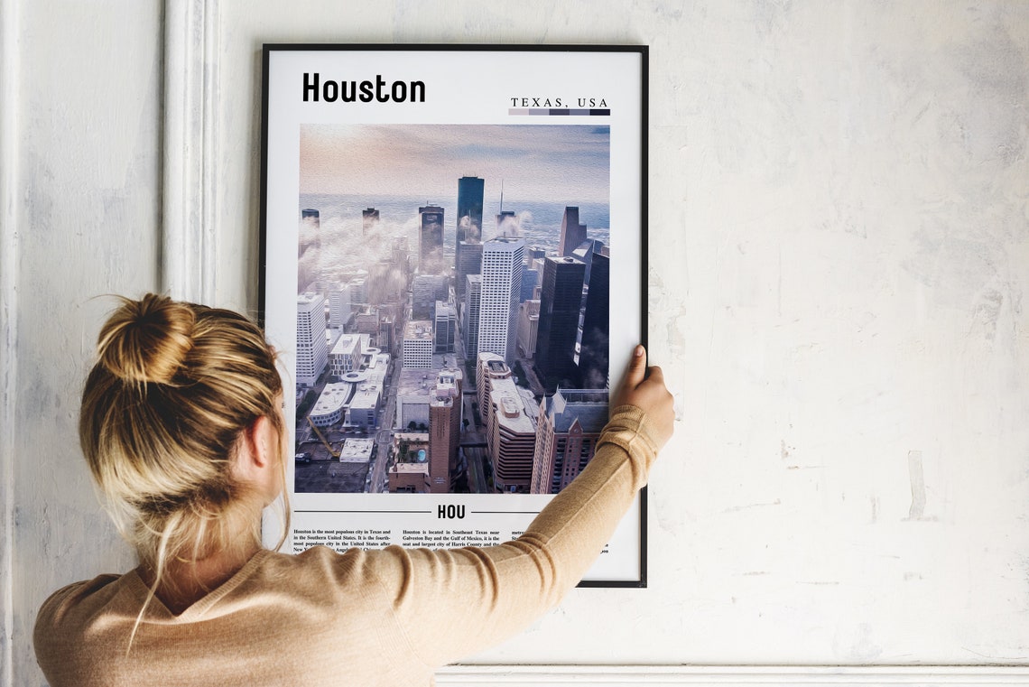 Houston Poster Houston Print Houston Wall Art United States Photo United States Poster United States Print - Image 5